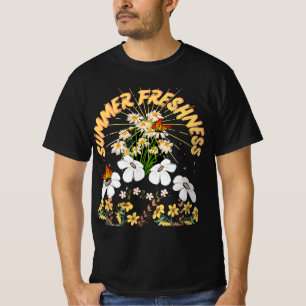 Wild Summer White Yellow Daisy Retro Blume Boho T-Shirt