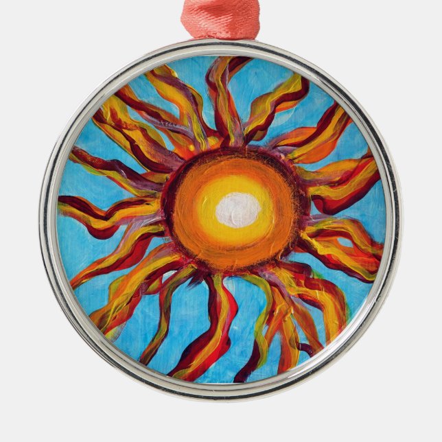 Wild Sun Ornament Aus Metall (Vorne)