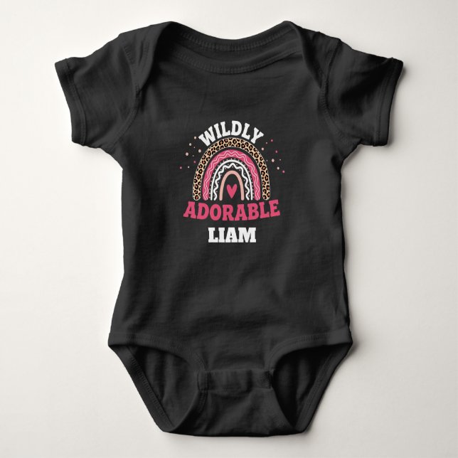 Wild süßer Leopard Regenbogen Baby-Body Baby Strampler (Vorderseite)