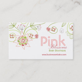 Wild Sweet Pink Blossom Blume Whimsical Floral Visitenkarte