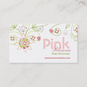 Wild Sweet Pink Blossom Blume Whimsical Floral Visitenkarte