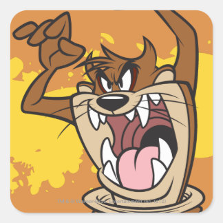 Wild TAZ™ Quadratischer Aufkleber