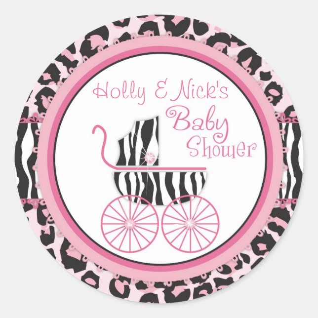 Wild Thes Cheetah & Zebra Druckaufkleber 3 Runder Aufkleber (Vorderseite)