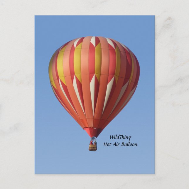 Wild Thing Hot Air Ballon Postcard Postkarte (Vorderseite)