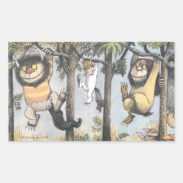 Wild Things and Max Swinging From Trees Rechteckiger Aufkleber