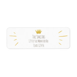 Wild Things Gold Crown Return Address Label Boy