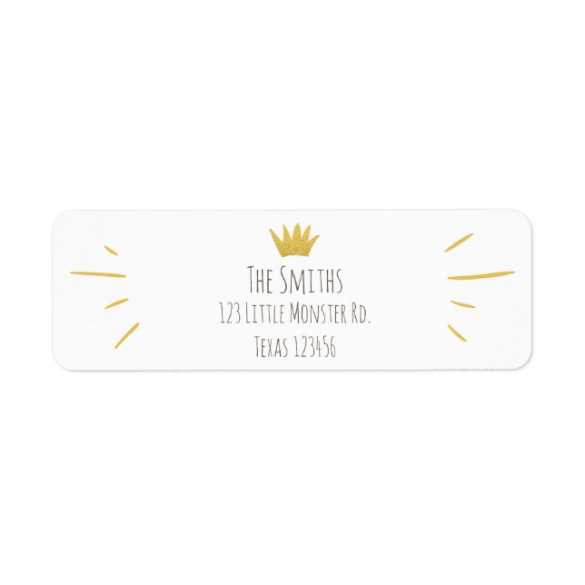 Wild Things Gold Crown Return Address Label Boy (Vorne)