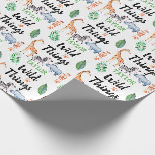 Wild Things Safari Animal Kindergeburtstag Party Geschenkpapier
