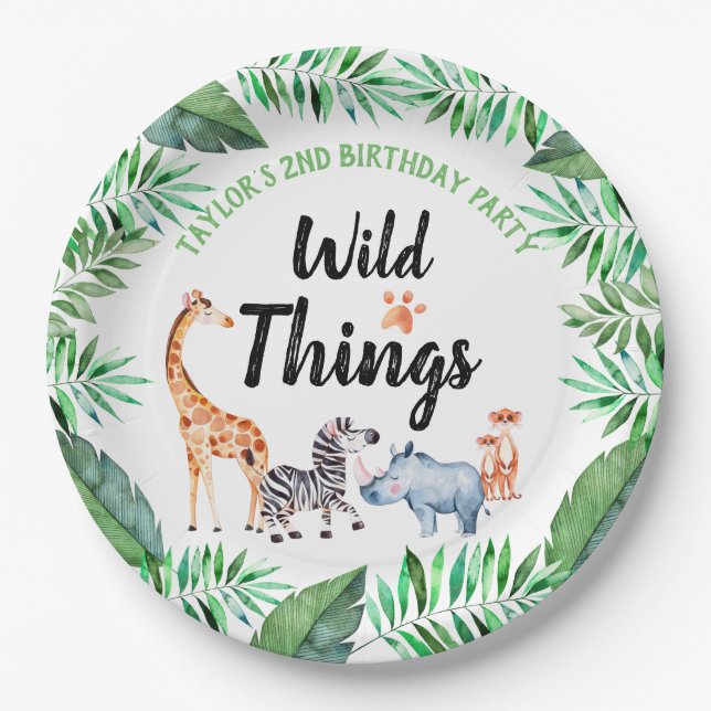 Wild Things Safari Animal Wild Things Geburtstag Pappteller (Vorderseite)