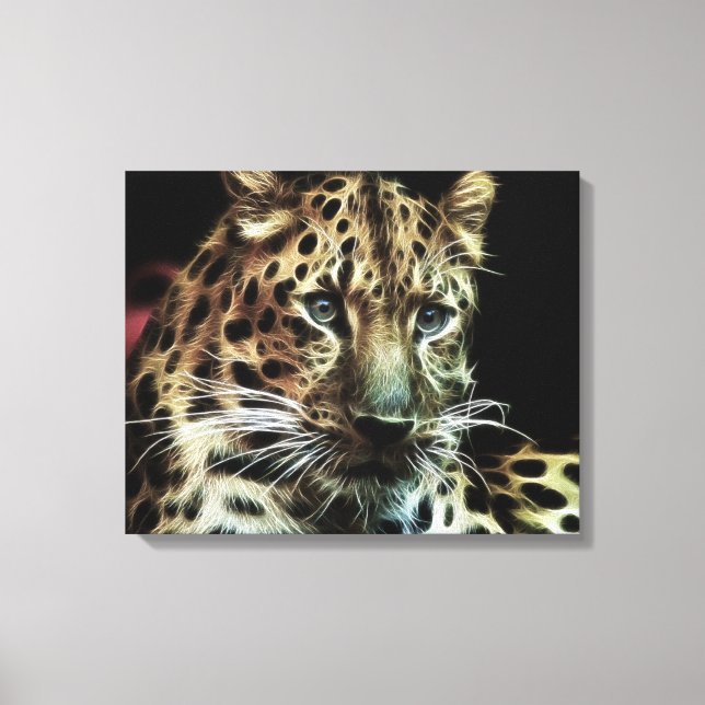 Wild tierischer Leopard umhüllte Canvas Leinwanddruck (Vorderseite)
