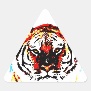 Wild Tiger Dreieckiger Aufkleber