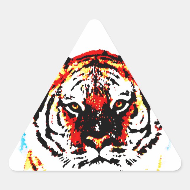 Wild Tiger Dreieckiger Aufkleber (Vorderseite)