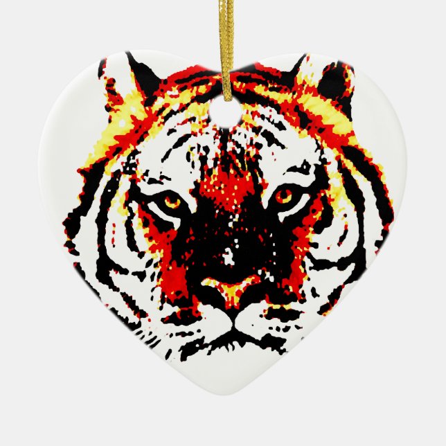 Wild Tiger Eyes Keramikornament (Vorne)