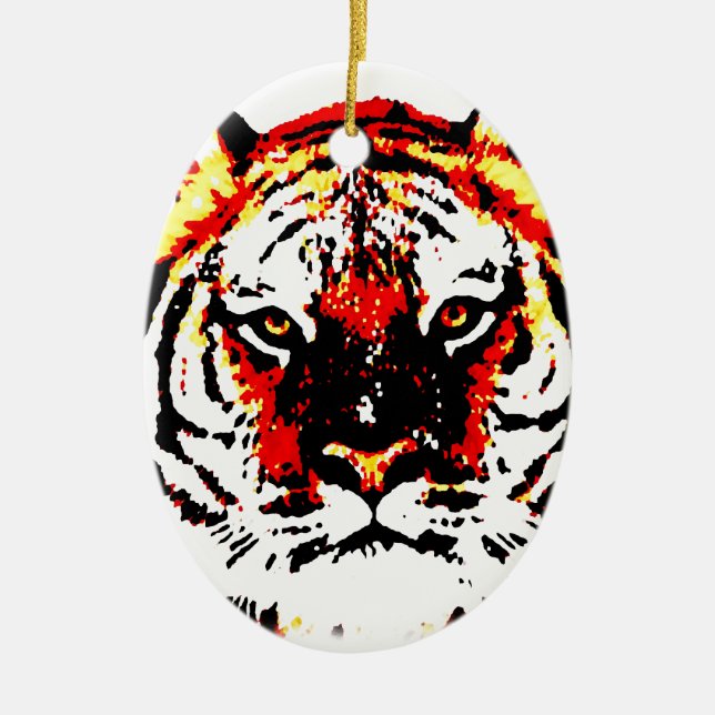 Wild Tiger Eyes Keramikornament (Vorne)