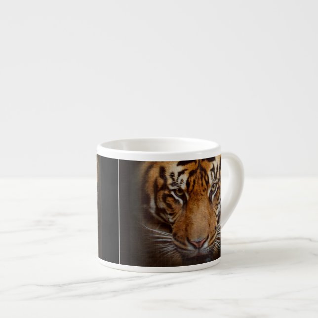 Wild Tiger Face Espresso Kaffee Tasse (Vorderseite Rechts)