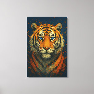 Wild Tiger - Fett gemalt Portrait Canvas Print Leinwanddruck