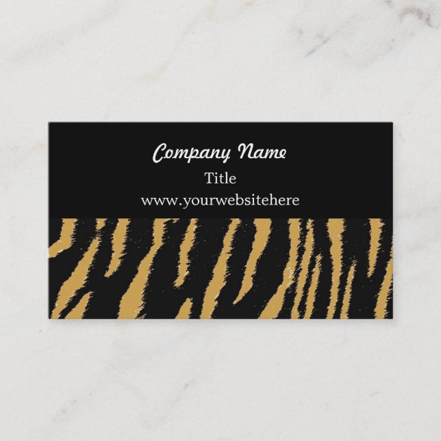 Wild Tiger Fur Muster Business Card Visitenkarte (Vorderseite)