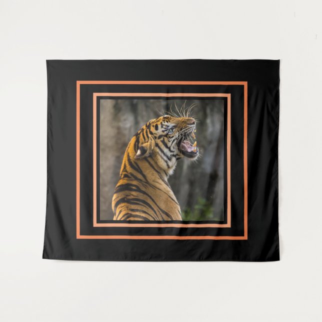 WILD TIGER GROSSER Tapestry Wandteppich (Vorderseite (Horizontal))