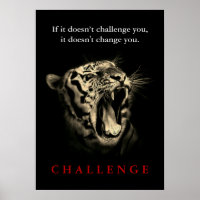 Wild Tiger Motivierend Challenge Vintag Sepia