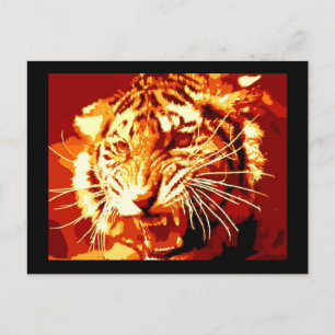 Wild Tiger Pop Art Postkarte
