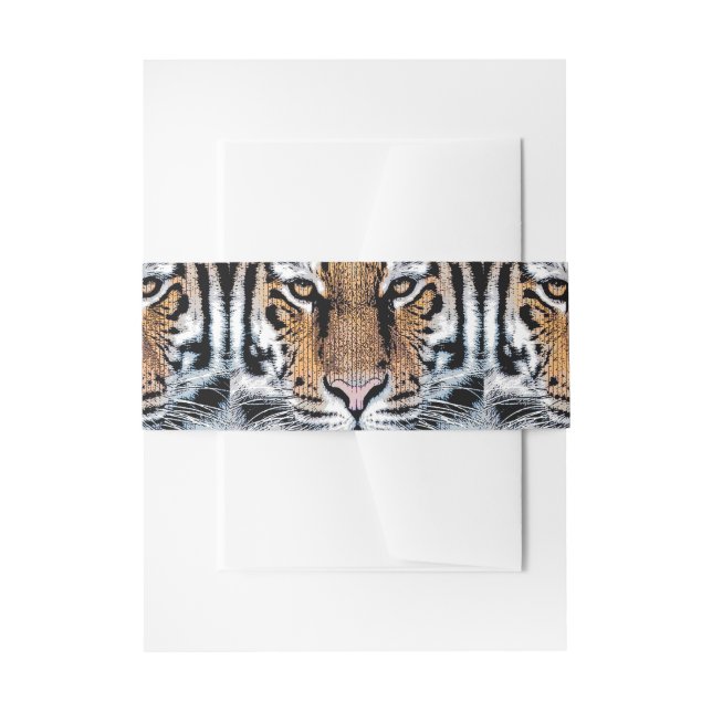Wild Tiger Portrait Graphic Press Style Einladungsbanderole (Vorderseite Beispiel)