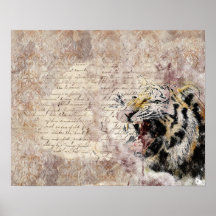 Wild Tiger Safari Jungle Artwork Foto Poster