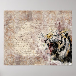 Wild Tiger Safari Jungle Artwork Foto Poster