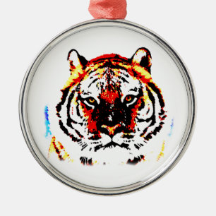 Wild Tiger Silbernes Ornament