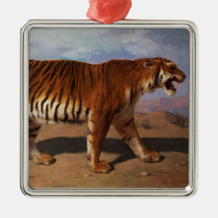 Wild Tiger Stalking seine Beute (von Rosa Bonheur) Ornament Aus Metall