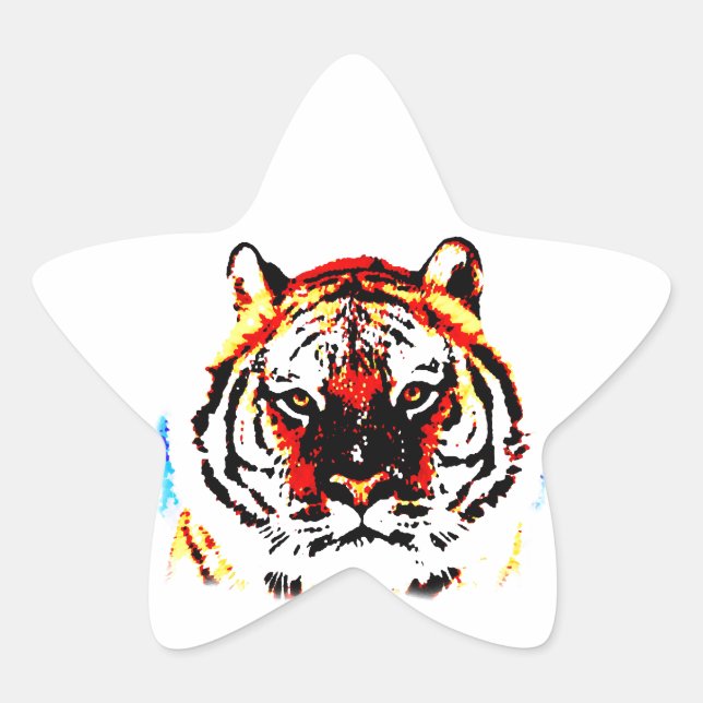 Wild Tiger Stern-Aufkleber (Vorderseite)