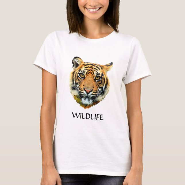 Wild-Tiger-Tiergesicht T-Shirt (Vorderseite)