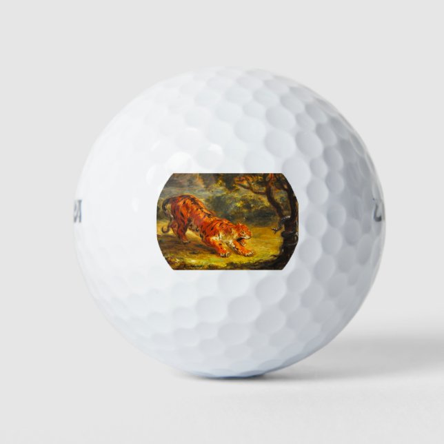 Wild Tiger und eine Schlange (Tierart) Golfball (Vorderseite)