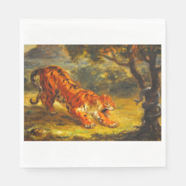 Wild Tiger und eine Schlange (Tierart) Serviette