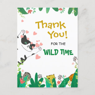 Wild Time Niedlich Tuxedo Kitty Cat Vielen Dank  Postkarte