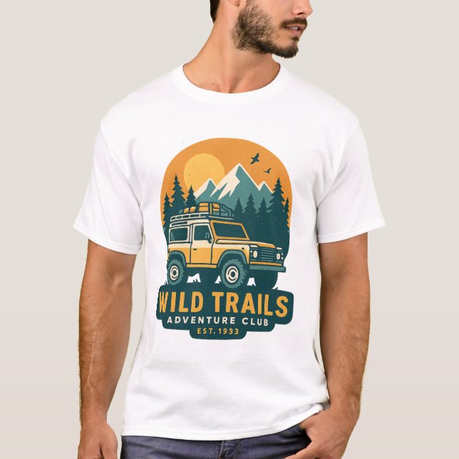 Wild Trails Adventure Club — Off-Road 4x4 Mountain T-Shirt (Vorderseite)