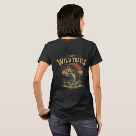 Wild Trails Retro Bass-Angler-Abenteuer T-Shirt