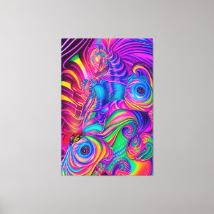 Wild Trippy Abstraktes Muster Psychedelic Art Colo Leinwanddruck