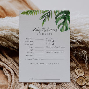 Wild Tropical Palm Baby Predictions & Advice Card Hinweiskarte