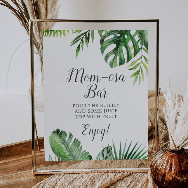 Wild Tropical Palm Baby Shower Mama-osa Bar Sign Poster (Von Creator hochgeladen)