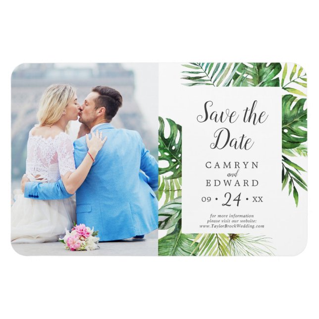 Wild-Tropical-Palm-Bild Save the Date Magnet (Horizontal)