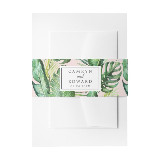 Wild Tropical Palm | Blush Wedding Bly Band (Vorderseite Beispiel)
