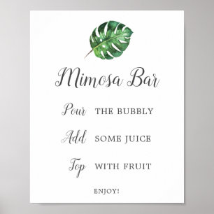 Wild Tropical Palm Brautparty Mimosa Bar Sign Poster