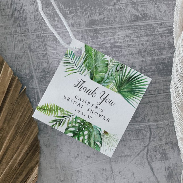 Wild Tropical Palm Brautparty Vielen Dank Geschenkanhänger (Von Creator hochgeladen)