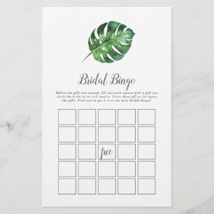 Wild Tropical Palm Bridal Bingo Game Flyer