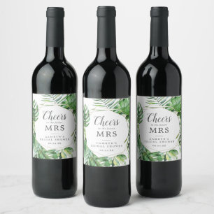 Wild Tropical Palm Future Frau Wine Labels Weinetikett