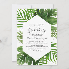 Wild-Tropical Palm Graduation Party Einladung