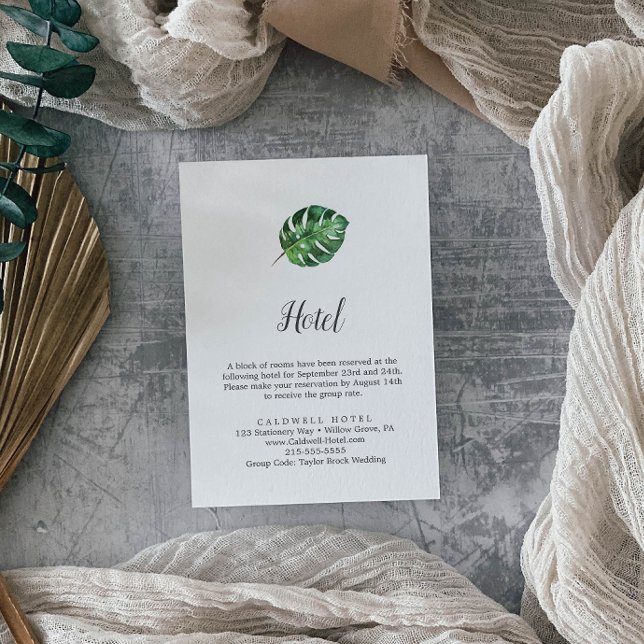 Wild Tropical Palm Hotel Enclosure Card Begleitkarte (Von Creator hochgeladen)