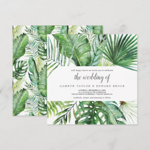 Wild Tropical Palm Muster der Hochzeit des Platz Einladung