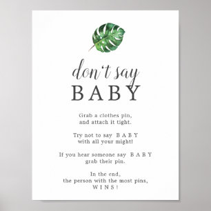 Wild Tropical Palm Sage kein Baby Game Sign Poster