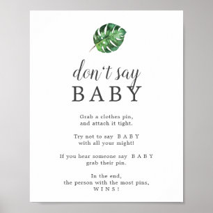 Wild Tropical Palm Sage kein Baby Game Sign Poster